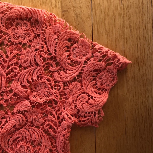 Peach lace long crop top - Picture 8 of 15